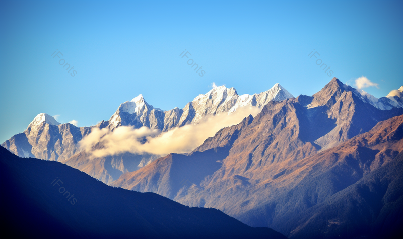 实拍清晨下雪山顶上的自然风景,高清,摄影图,摄影图片,图片大全,摄影图免费下载
